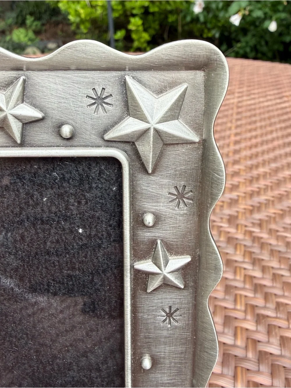Fetco Celestial Moon Stars Double 3x5 Photo Frame Silver Tone Y2K